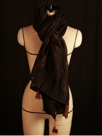 Embroidered Cow Print Stole