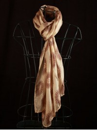 Chrysanthemum Print on Tabby Stole